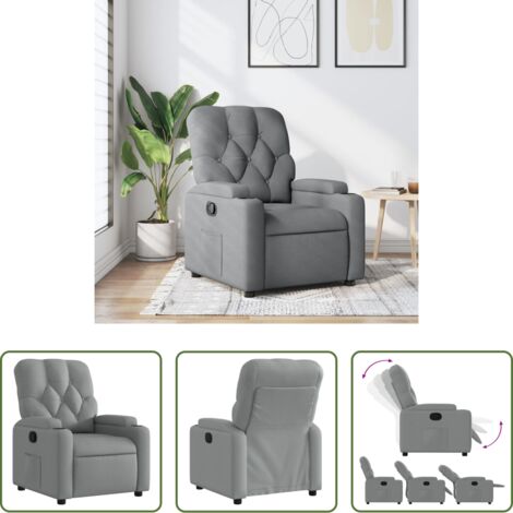 Asiento cómodo -  Sillón reclinable de tela gris claro