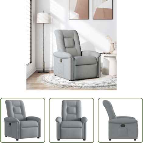 Asiento cómodo -  Sillón reclinable de tela gris claro