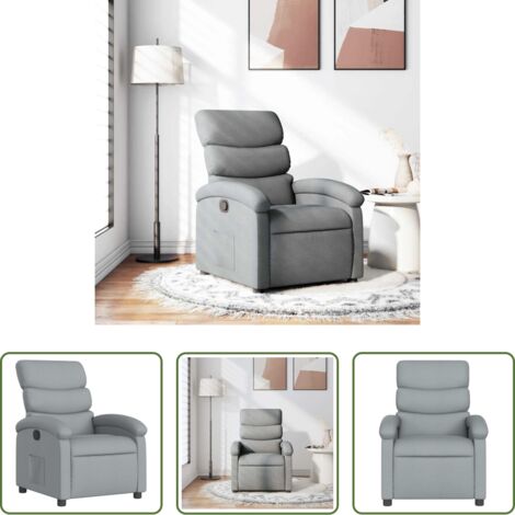 Asiento cómodo -  Sillón reclinable de tela gris claro
