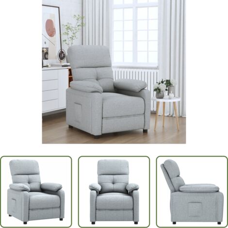 Asiento cómodo -  Sillón reclinable de tela gris claro