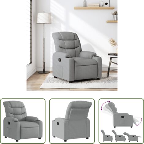 Asiento cómodo -  Sillón reclinable de tela gris claro