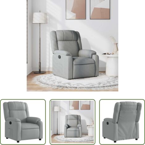 Asiento cómodo -  Sillón reclinable de tela gris claro