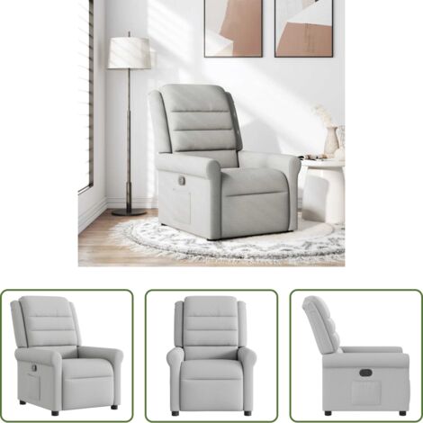 Asiento cómodo -  Sillón reclinable de tela gris nube