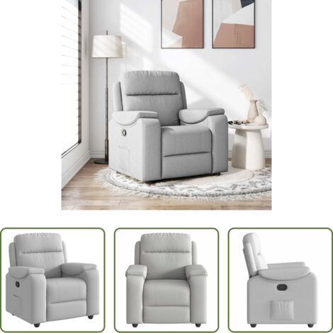 Asiento cómodo -  Sillón reclinable de tela gris nube