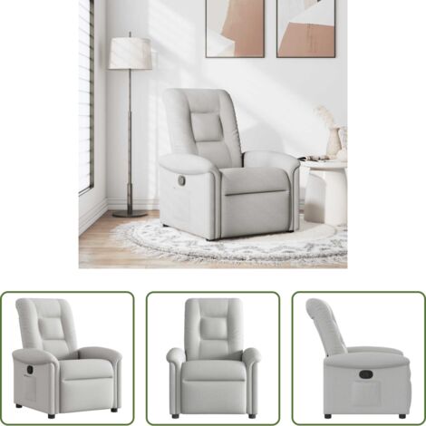 Asiento cómodo -  Sillón reclinable de tela gris nube