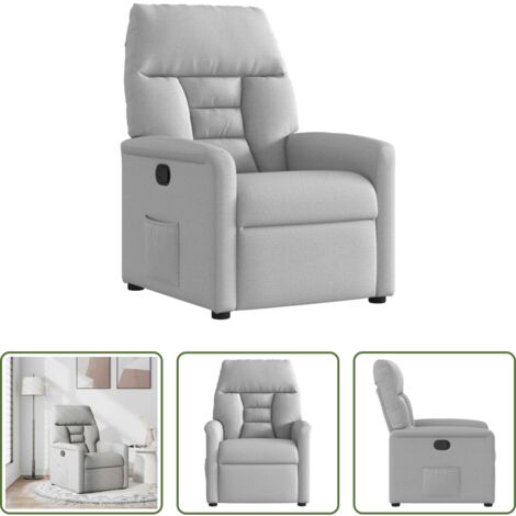 Asiento cómodo -  Sillón reclinable de tela gris nube
