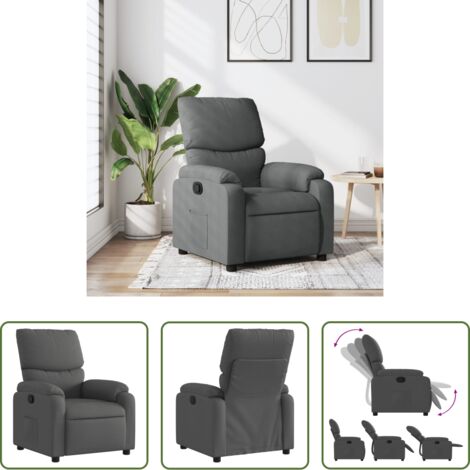 Asiento cómodo -  Sillón reclinable de tela gris oscuro