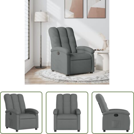 Asiento cómodo -  Sillón reclinable de tela gris oscuro