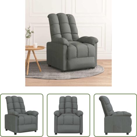Asiento cómodo -  Sillón reclinable de tela gris oscuro