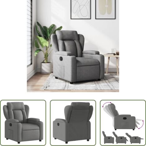 Asiento cómodo -  Sillón reclinable de tela gris oscuro