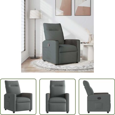 Asiento cómodo -  Sillón reclinable de tela gris oscuro
