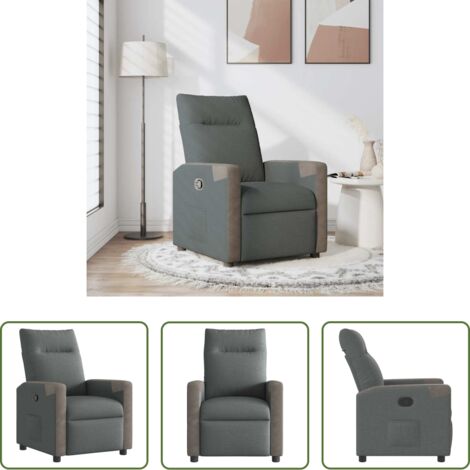 Asiento cómodo -  Sillón reclinable de tela gris oscuro