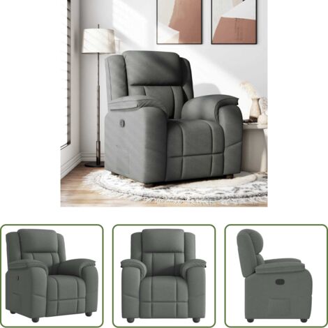 Asiento cómodo -  Sillón reclinable de tela gris oscuro