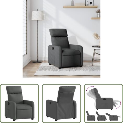 Asiento cómodo -  Sillón reclinable de tela gris oscuro