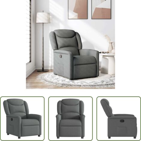 Asiento cómodo -  Sillón reclinable de tela gris oscuro