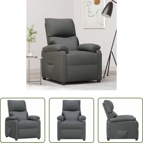 Asiento cómodo -  Sillón reclinable de tela gris oscuro