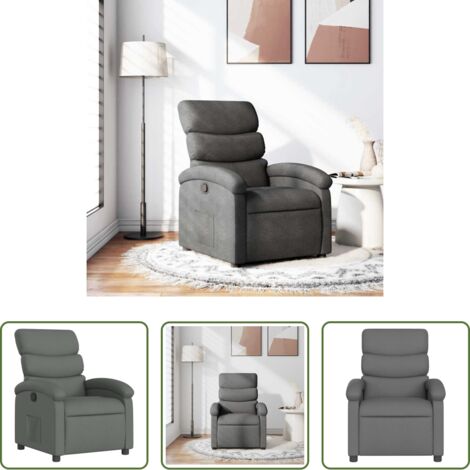 Asiento cómodo -  Sillón reclinable de tela gris oscuro
