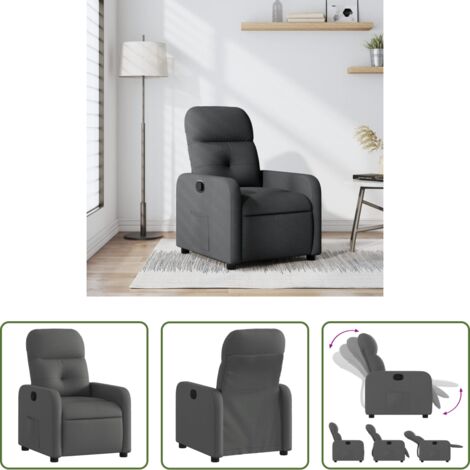 Asiento cómodo -  Sillón reclinable de tela gris oscuro