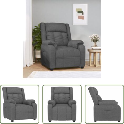 Asiento cómodo -  Sillón reclinable de tela gris oscuro