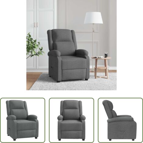 Asiento cómodo -  Sillón reclinable de tela gris oscuro