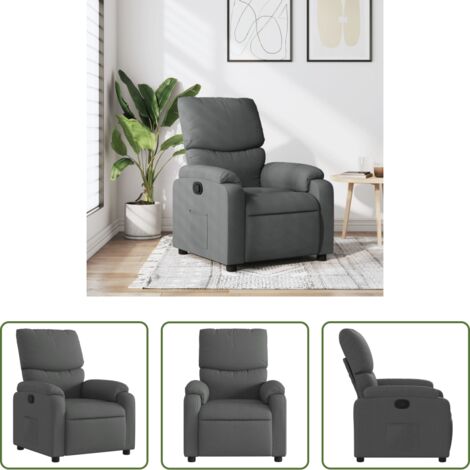 Asiento cómodo -  Sillón reclinable de tela gris oscuro