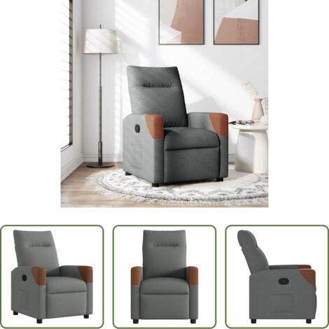 Asiento cómodo -  Sillón reclinable de tela gris oscuro
