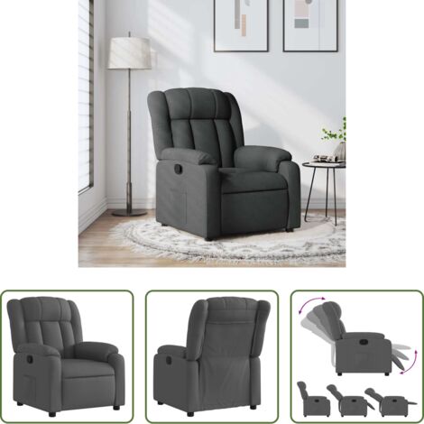 Asiento cómodo -  Sillón reclinable de tela gris oscuro