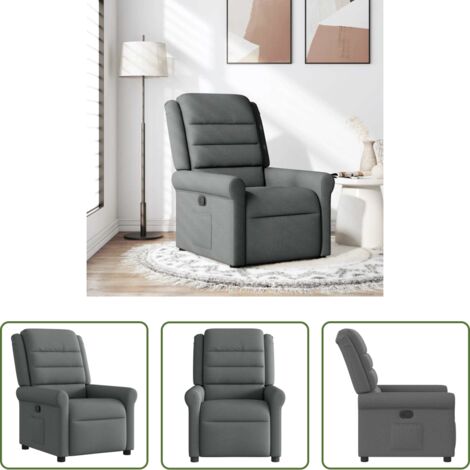 Asiento cómodo -  Sillón reclinable de tela gris oscuro