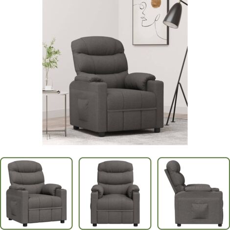 Asiento cómodo -  Sillón reclinable de tela gris oscuro