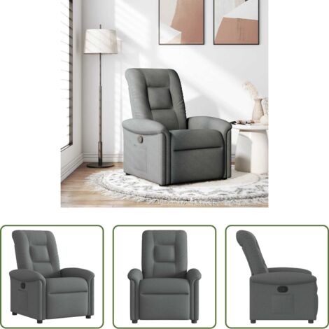 Asiento cómodo -  Sillón reclinable de tela gris oscuro