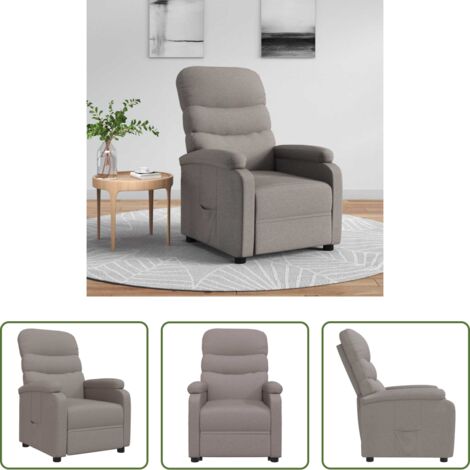 Asiento cómodo -  Sillón reclinable de tela gris taupe