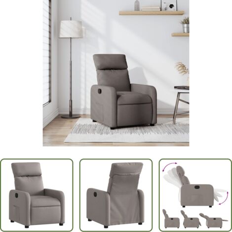 Asiento cómodo -  Sillón reclinable de tela gris taupe