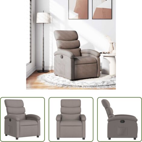 Asiento cómodo -  Sillón reclinable de tela gris taupe