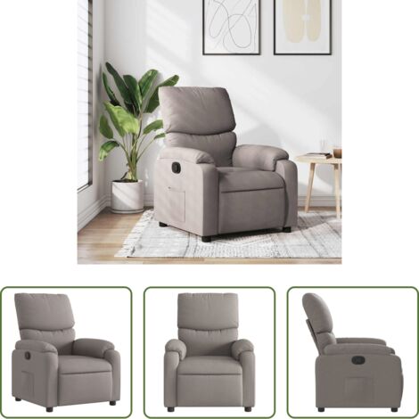 Asiento cómodo -  Sillón reclinable de tela gris taupe