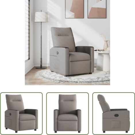 Asiento cómodo -  Sillón reclinable de tela gris taupe
