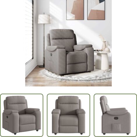 Asiento cómodo -  Sillón reclinable de tela gris taupe