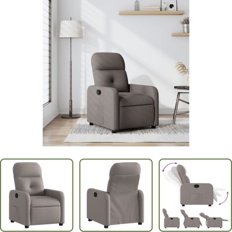 Asiento cómodo -  Sillón reclinable de tela gris taupe