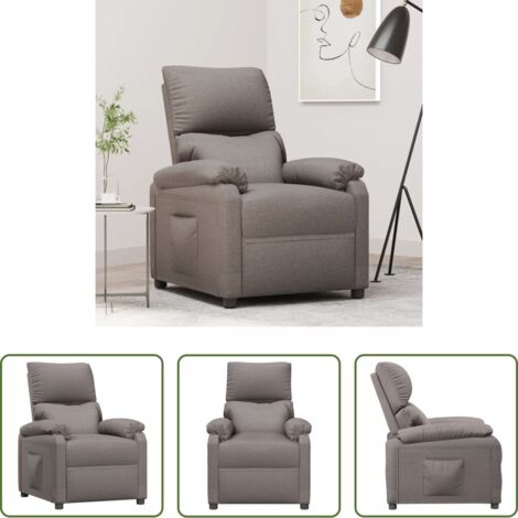 Asiento cómodo -  Sillón reclinable de tela gris taupe