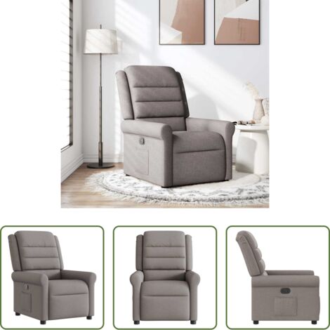 Asiento cómodo -  Sillón reclinable de tela gris taupe