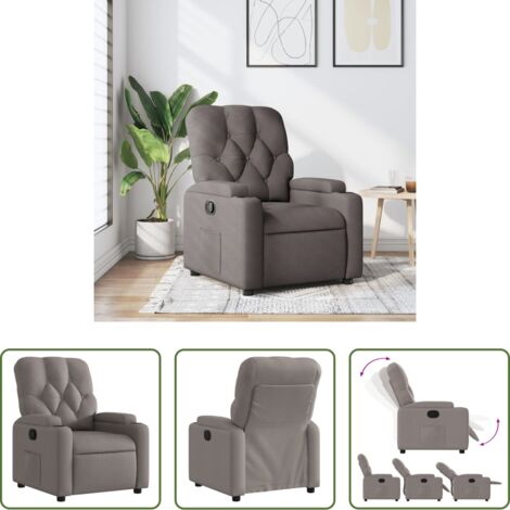 Asiento cómodo -  Sillón reclinable de tela gris taupe