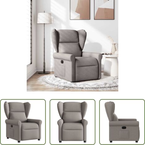 Asiento cómodo -  Sillón reclinable de tela gris taupe