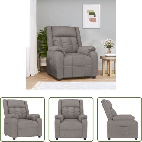 Asiento cómodo -  Sillón reclinable de tela gris taupe