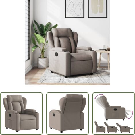 Asiento cómodo -  Sillón reclinable de tela gris taupe