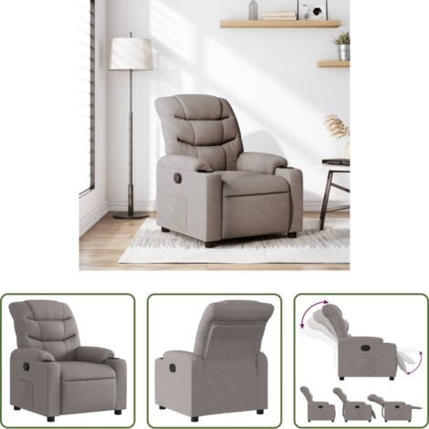 Asiento cómodo -  Sillón reclinable de tela gris taupe