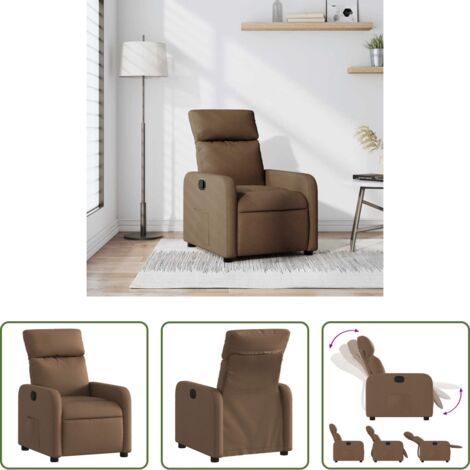 Asiento cómodo -  Sillón reclinable de tela marrón