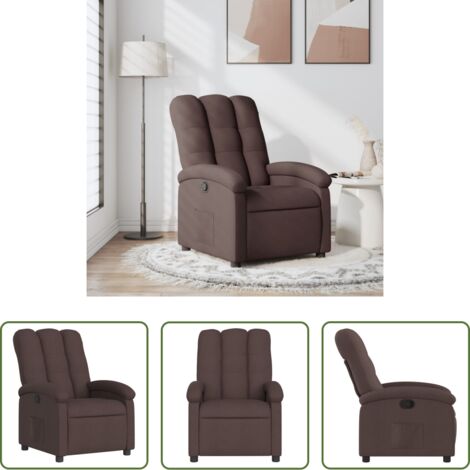 Asiento cómodo -  Sillón reclinable de tela marrón oscuro
