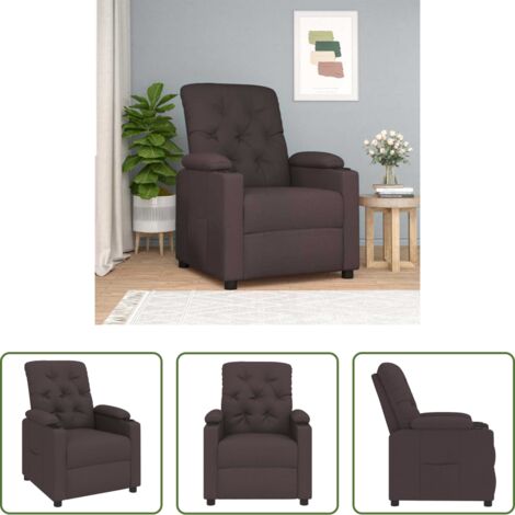 Asiento cómodo -  Sillón reclinable de tela marrón oscuro