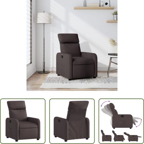 Asiento cómodo -  Sillón reclinable de tela marrón oscuro