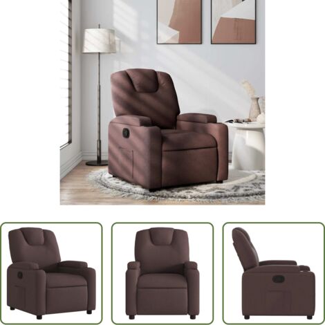 Asiento cómodo -  Sillón reclinable de tela marrón oscuro