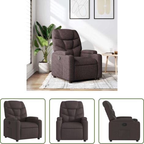 Asiento cómodo -  Sillón reclinable de tela marrón oscuro